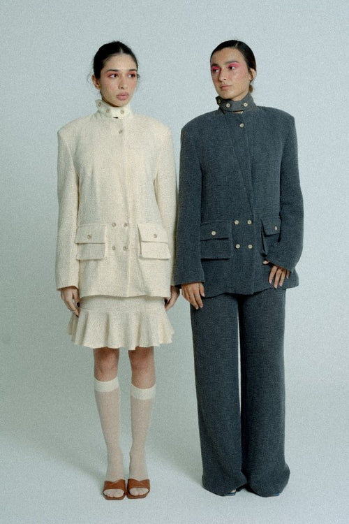 Lightweight Cotton Knit High-Waist Skirt with Ruffled Hem – Sand