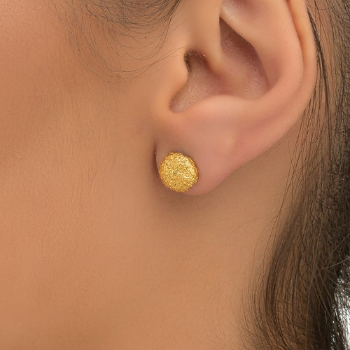 Gold Plated Stud Earrings – Tiny Urchin Studs in 925 Sterling Silver | Nature Inspired Jewelry