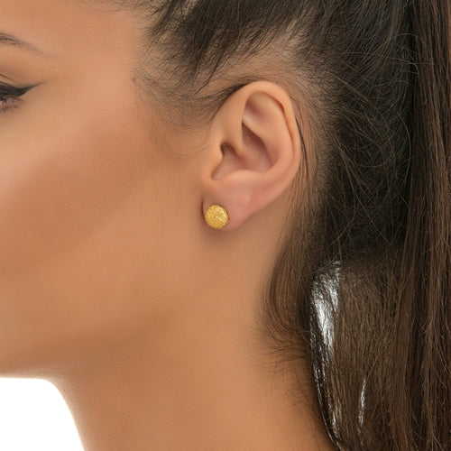 Gold Plated Stud Earrings – Tiny Urchin Studs in 925 Sterling Silver | Nature Inspired Jewelry